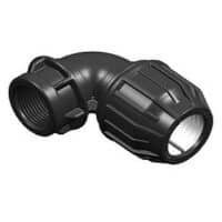 Metric Poly Fittings Plasson Female Iron Metric Poly Elbows 75mm-20mm